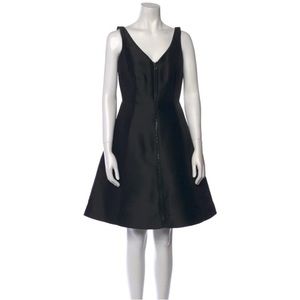 Kate Spade Black Tafetta Feel Sleeveless Dress w/ Front Zipper